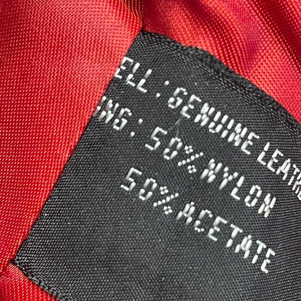 Red leather duster jacket with - Picture 3 of 5